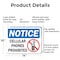 Signmission Cellular Phones Prohibited with Graphic, 14 in W x Rectangle, Aluminum OS-2PACK-NS-A-1014-L-19527 - alternate 5